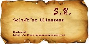 Soltész Ulisszesz névjegykártya